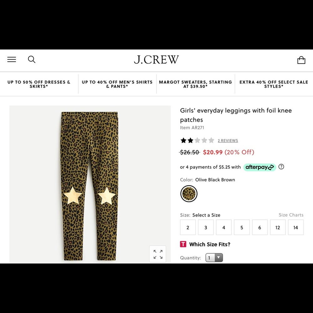 Girls' everyday leggings with foil knee patches